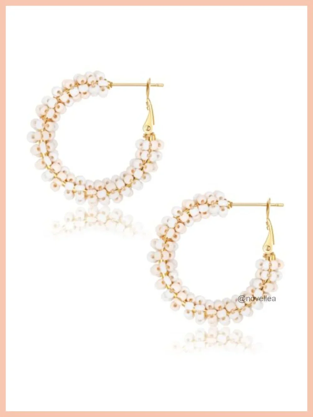 5 Pairs Colorful Beaded Hoop & Stud Earrings, Hypoallergenic, 14K Gold Plated,